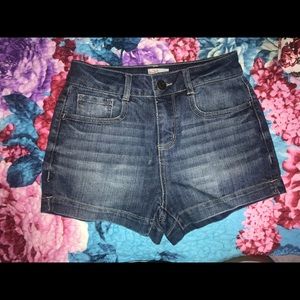Denim high waisted shorts